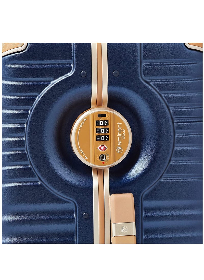 eminent Hard Case Travel Bags Makrolon Polycarbonate Gold Jetstream Aluminum Frame Luggage Suitcase Extra Corner Protection Double Tsa Lock E9R1 Large Checked Luggage Blue Moon  - Image 5