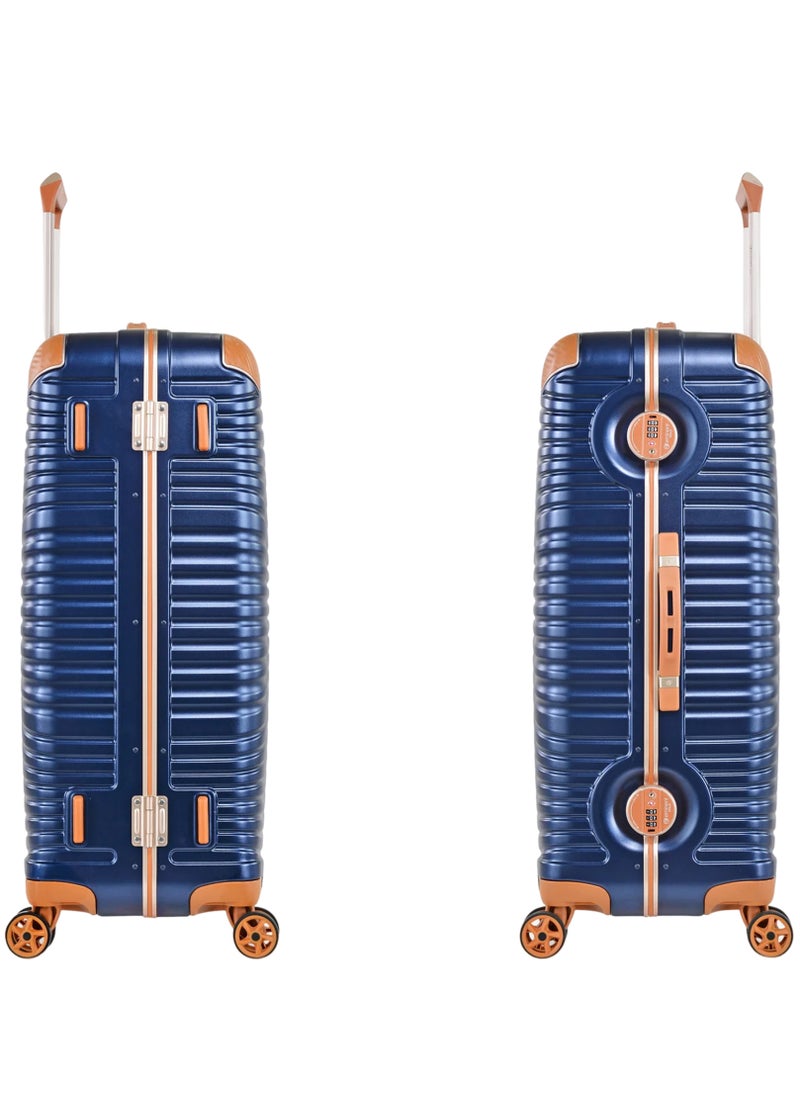 eminent Hard Case Travel Bags Makrolon Polycarbonate Gold Jetstream Aluminum Frame Luggage Suitcase Extra Corner Protection Double Tsa Lock E9R1 Large Checked Luggage Blue Moon  - Image 3