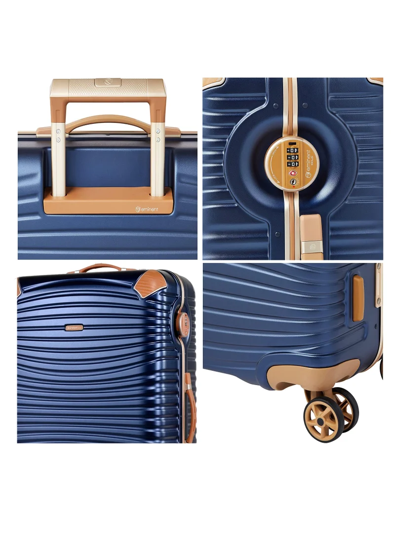 eminent Hard Case Travel Bags Makrolon Polycarbonate Gold Jetstream Aluminum Frame Luggage Suitcase Extra Corner Protection Double Tsa Lock E9R1 Large Checked Luggage Blue Moon