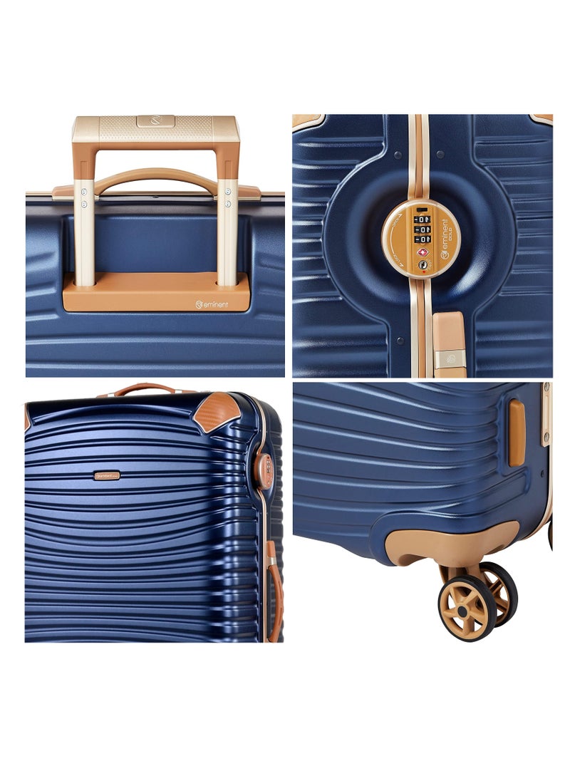 eminent Hard Case Travel Bags Makrolon Polycarbonate Gold Jetstream Aluminum Frame Luggage Suitcase Extra Corner Protection Double Tsa Lock E9R1 Large Checked Luggage Blue Moon  - Image 4
