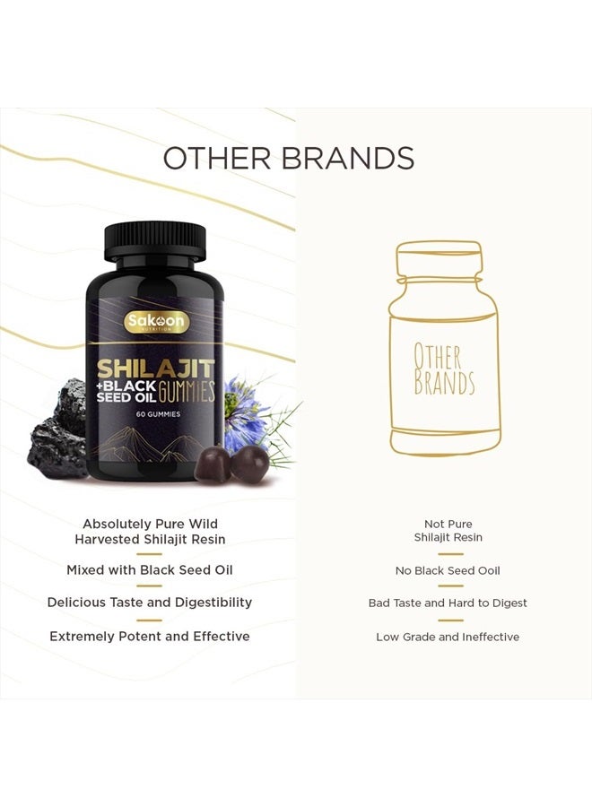 Sakoon nutrition Pure Shilajit Supplement Gummies with Black Seed Oil, High Potency Pure Himalayan Resin for Energy, Immune Support, and Cognitive Function, Lab Tested Chewables - Image 5