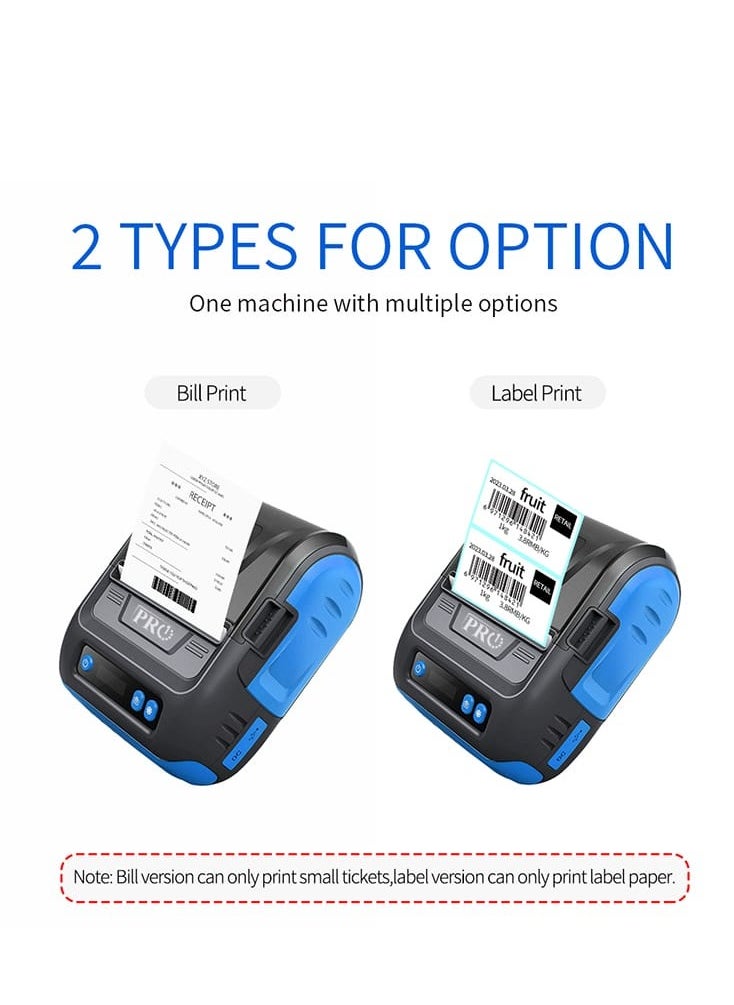 Terabyte - 80mm Receipt Printer Wireless BT Thermal Receipt Printer Mobile Bill Printer Compatible with Android/iOS/Windows System ESC/POS Print Command for Small Business Restaurant Retail PRINT BARCODE AND RECEDIPT ASLO - Image 1