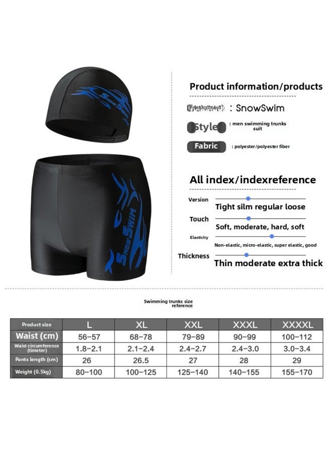 إسكدنيا سراويل سباحة رجالي من البوليستر لهب من Direct ملابس سباحة ربيعية مريحة مقاس كبير للكبار سريعة الجفاف، بدلة سباحة - اللون: أزرق لهب، سراويل سباحة - - Image 3
