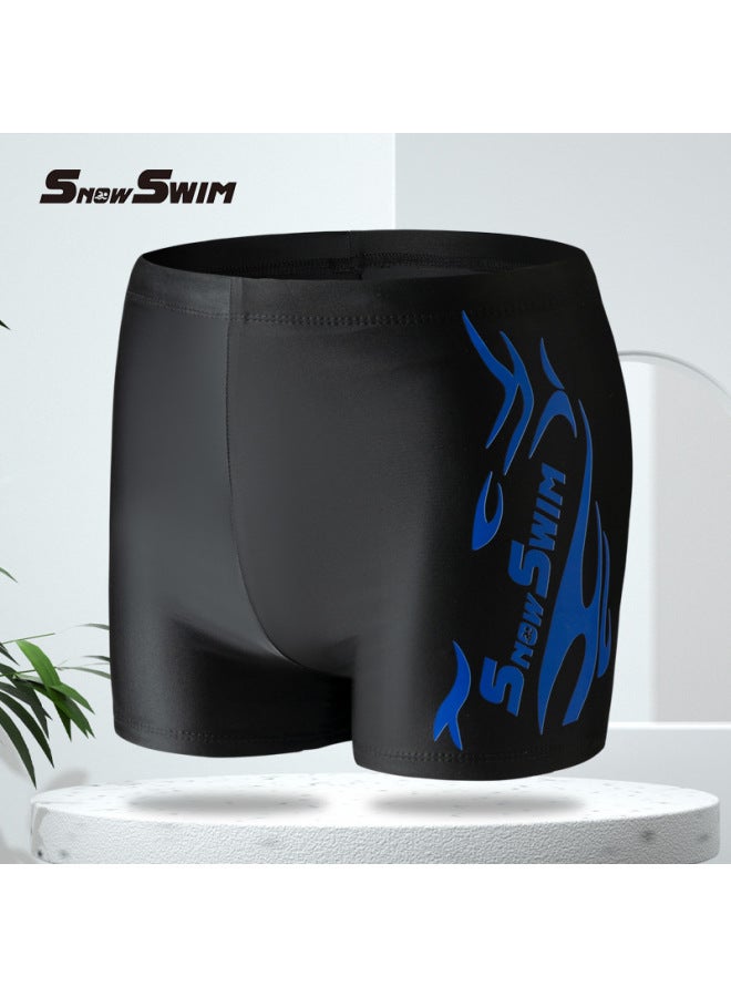 إسكدنيا سراويل سباحة رجالي من البوليستر لهب من Direct ملابس سباحة ربيعية مريحة مقاس كبير للكبار سريعة الجفاف، بدلة سباحة - اللون: أزرق لهب، سراويل سباحة - - Image 1