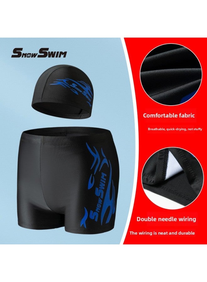 إسكدنيا سراويل سباحة رجالي من البوليستر لهب من Direct ملابس سباحة ربيعية مريحة مقاس كبير للكبار سريعة الجفاف، بدلة سباحة - اللون: أزرق لهب، سراويل سباحة - - Image 4