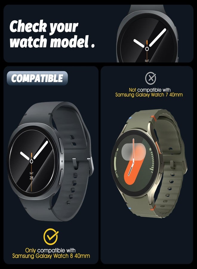 Orzero أورزيرو (3 عبوات) واقي شاشة زجاجي مقسى متوافق مع ساعة سامسونج جالاكسي 8 40 مم، واقي شاشة مع أداة محاذاة تلقائية 9 صلابة HD مضاد للخدش خالي من الفقاعات - Image 2