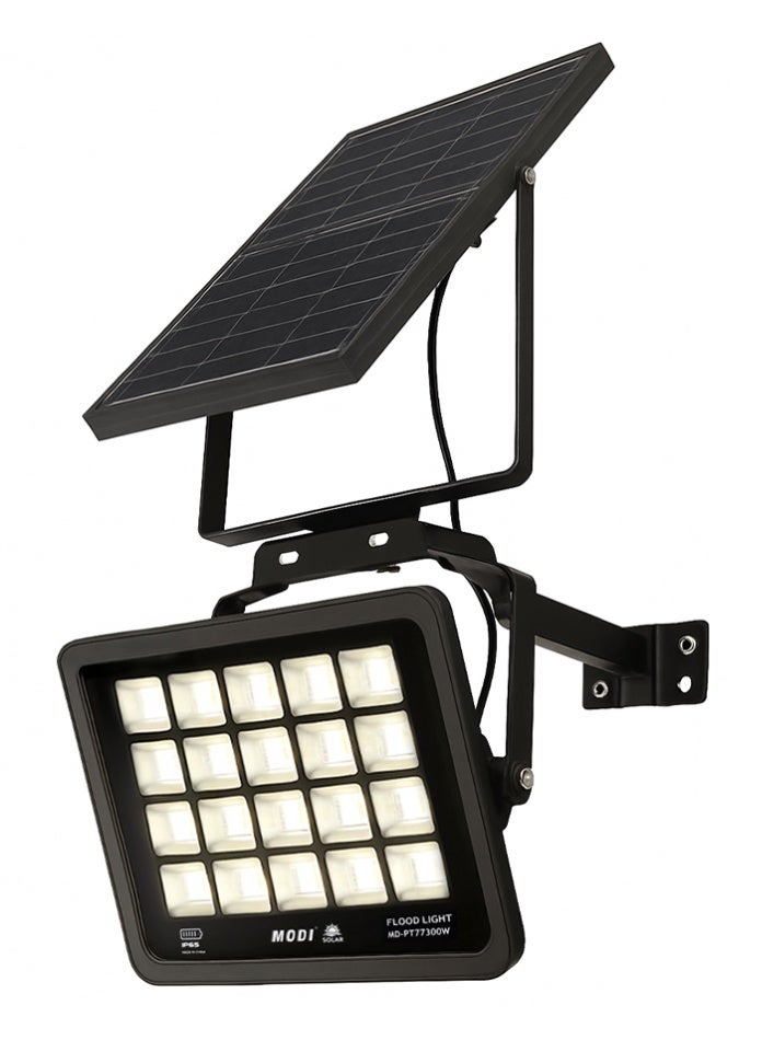MODI 300W Solar Flood Lights Outdoor, Street and Area Lighting, Dusk to Dawn, IP65 Waterproof, 800 Lumen Light Sensing, Remote Control - Image 1