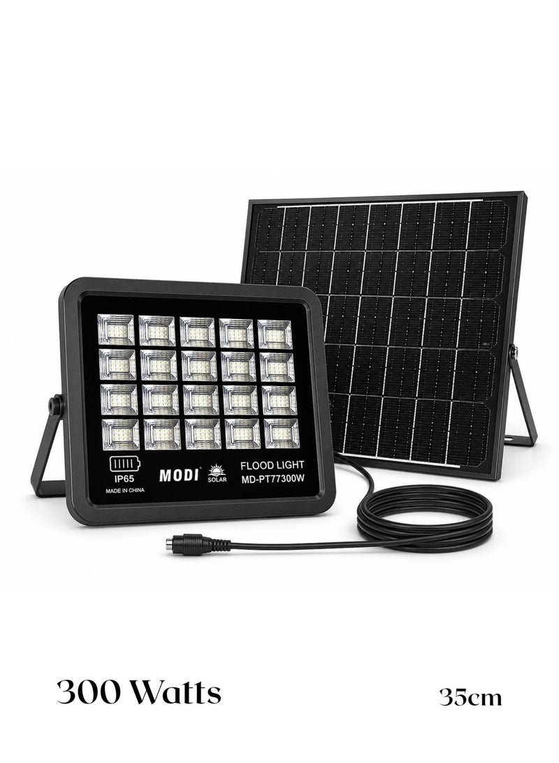 MODI 300W Solar LED Flood Light – IP66 Waterproof Outdoor Security Light with Smart Remote & Dusk-to-Dawn Sensor - Image 1