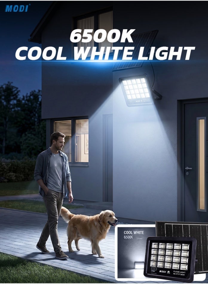 MODI 300W Solar LED Flood Light – IP66 Waterproof Outdoor Security Light with Smart Remote & Dusk-to-Dawn Sensor - Image 2