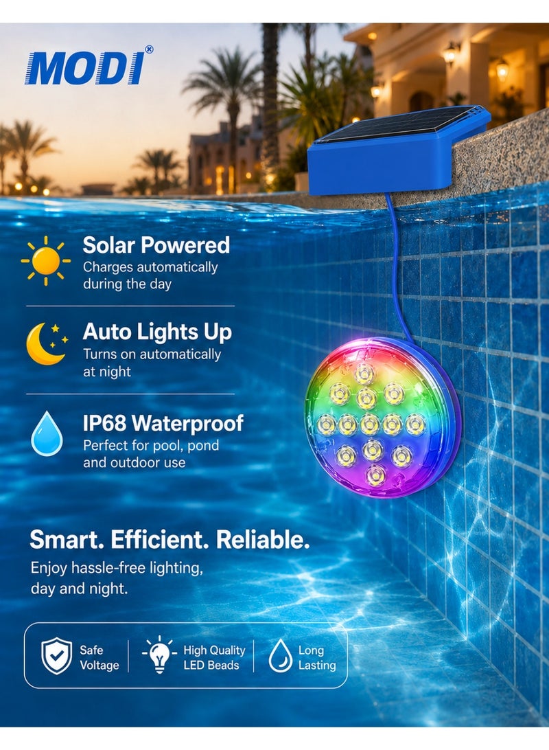 MODI Solar pool light IP68 waterproof pool light 16 color underwater pool light, suitable for ground swimming pools and ponds - Image 2