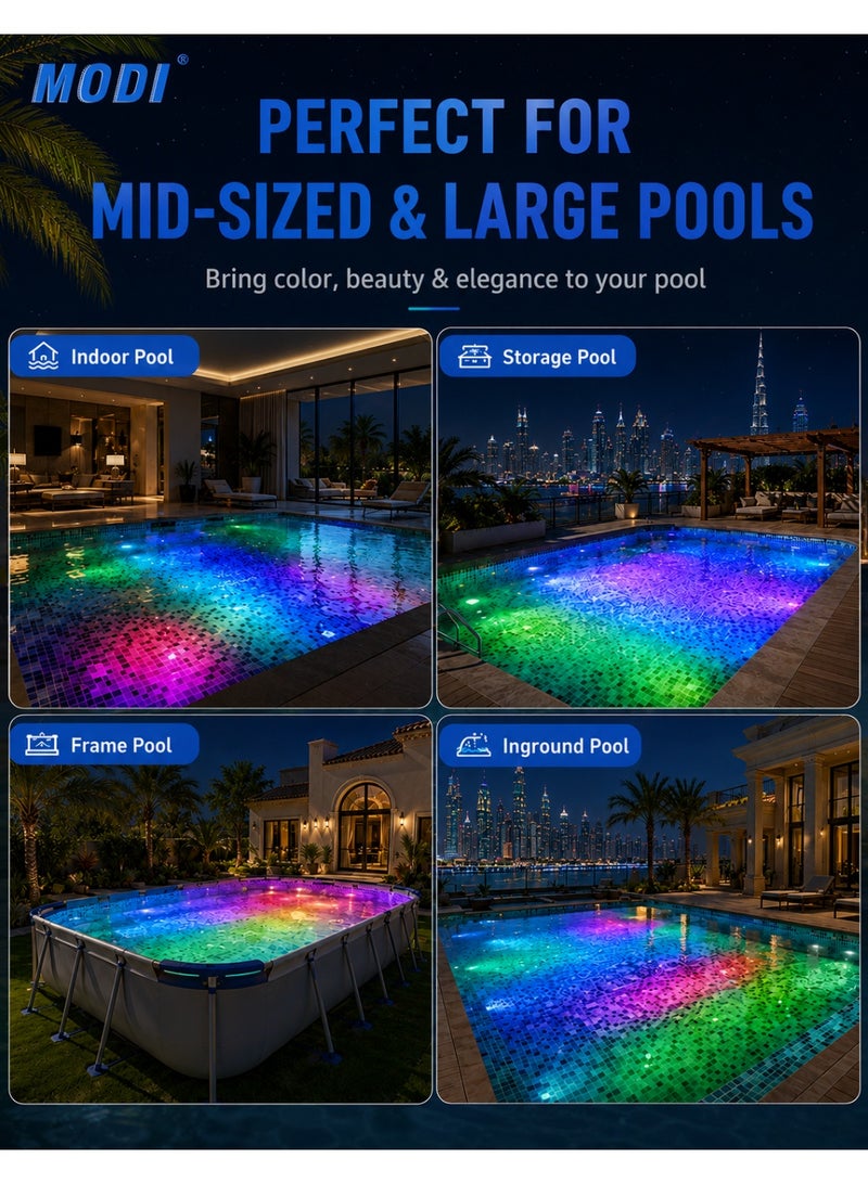 MODI Solar pool light IP68 waterproof pool light 16 color underwater pool light, suitable for ground swimming pools and ponds - Image 5
