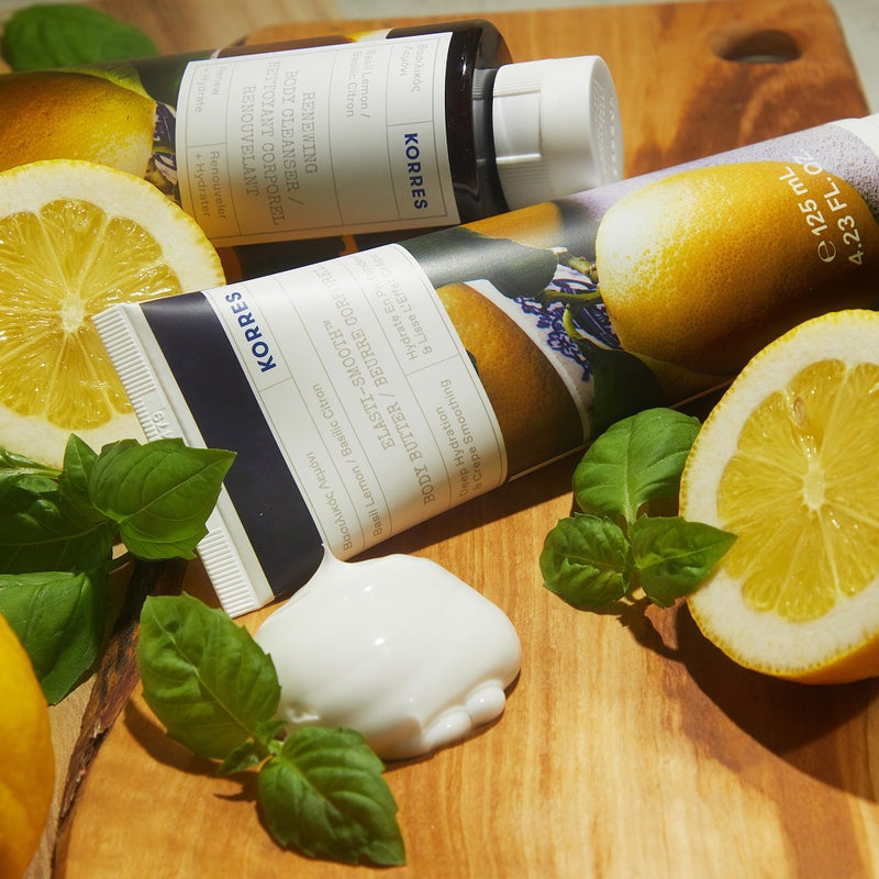 KORRES Elasti-Smooth Basil Lemon Body Butter With Shea Butter, Squalane And Greek Safflower Oil For Velvety Skin Texture, Fast Absorbing Whipped Moisturizer With Herbal Citrus Scent, 4.23 Fl Oz - Image 3