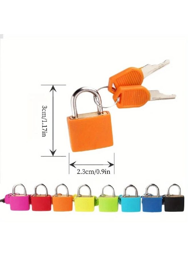 Orange Steel Padlock Compact Sturdy for Travel Luggage Diaries Includes 2 Keys Ideal Gift - Image 1