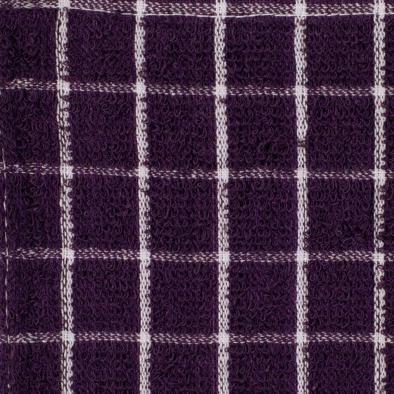 DII Basic Terry Collection Windowpane Dishcloth Set, 12x12, Eggplant, 6 Piece - Image 3