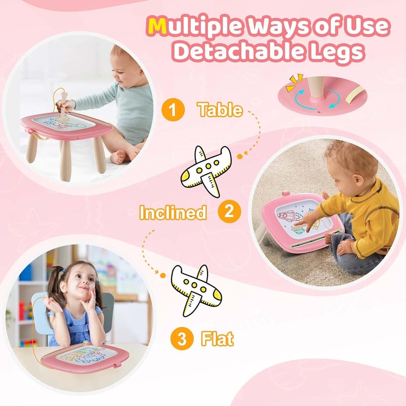 Kikidex Magnetic Drawing Board, Toddler Girl Toys for 1-2 Year Old, Doodle Board Pad Learning and Educational Toys for 1 2 3 Year Old Baby Kids Birthday Gift(Soft Pink) - Image 5