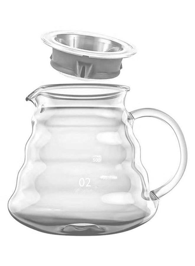 HOMESTAR V60 hand-brewed glass coffee pot set, household drip filter cup sharing pot, funnel - Image 2