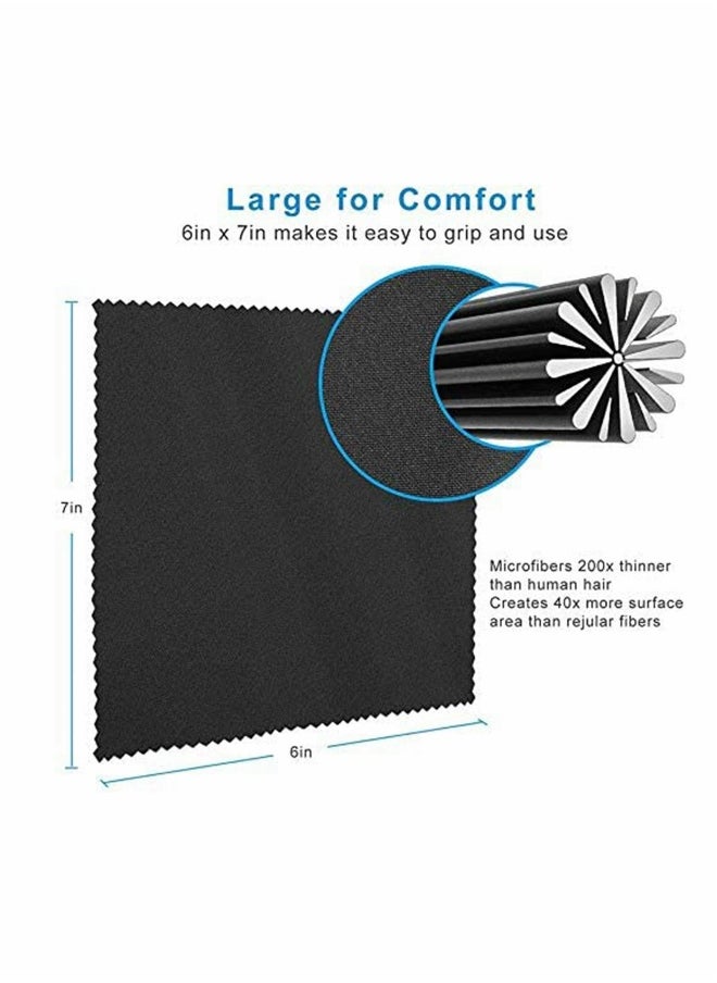 Generic 20 Pack Gray Black Microfiber Cleaning Cloths - 15 x 18 cm Microfiber Glasses Cloth Great for Cleaning Eyeglasses, Cell Phones, Screens, Lenses, Glasses, Screens and All Delicate Surface  - Image 2