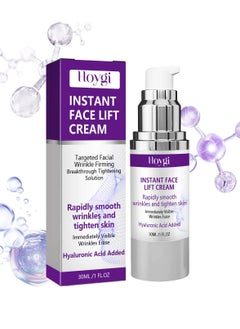 Instant Face Lift Cream, Face Tightening and Lifting, Anti Aging Face Lift Moisturizer Wrinkle Serum, Skin Tightening Cream with Hyaluronic Acid, for Women (30ml)