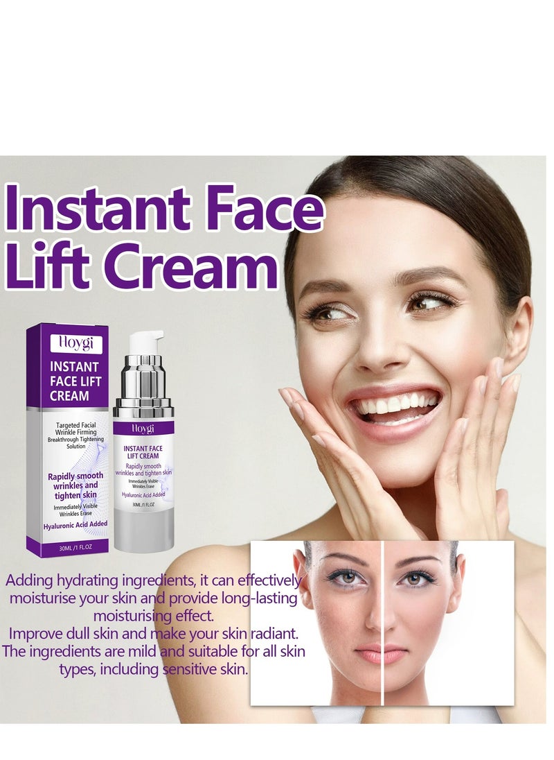 Hoygi - Instant Face Lift Cream, Face Tightening and Lifting, Anti Aging Face Lift Moisturizer Wrinkle Serum, Skin Tightening Cream with Hyaluronic Acid, for Women (30ml) - Image 1