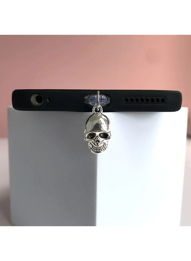 سدادة غبار لهاتف بجمجمة سبائكية لحماية منفذ شحن Type C هدية الهالوين - Image 5