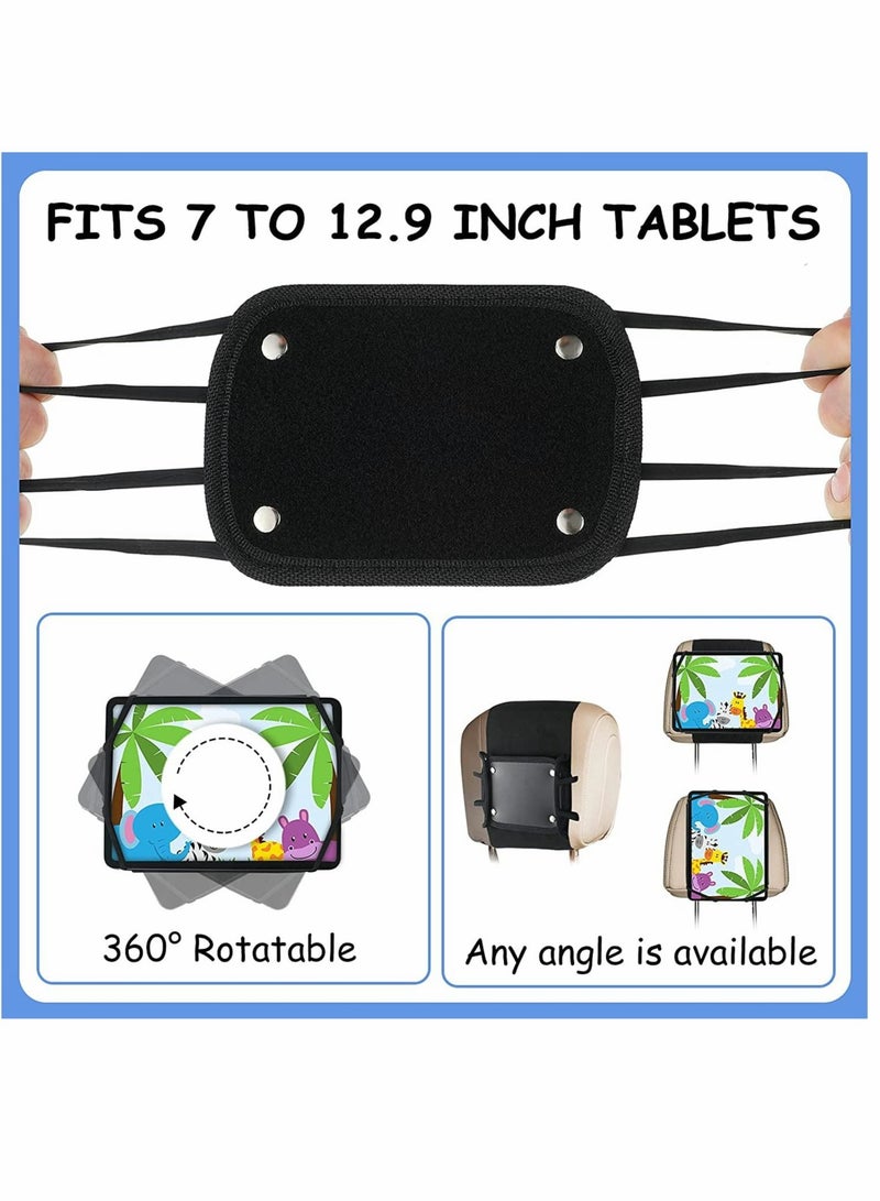 Captaintech Car Headrest Mount Holder, Car Tablet Holder Back Seat, Anti-Slip and Silicone Strap Holding, Net Universal Tablets Mount, Fits All, for Kids 360 Adjustable Tablets Holder  - Image 2