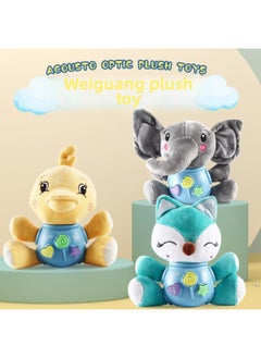 Generic Children's Plush Doll Sound And Light Singing Elephant Fox Duck Doll Cute Fun Small Animal Early Education Soothing Toy-Color:MF007691  - Image 2