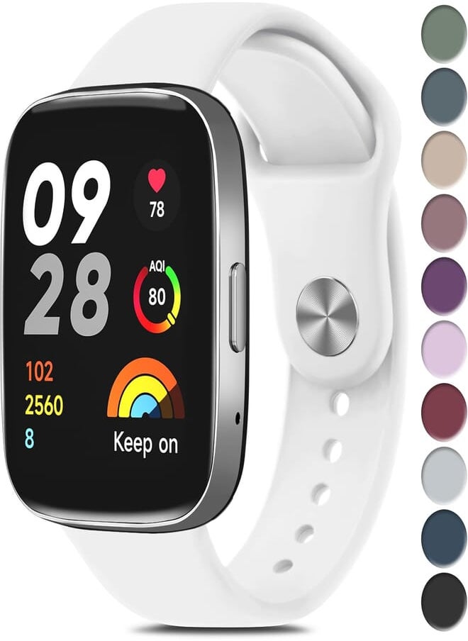 Wanme - Wanme Strap for Xiaomi Redmi Watch 3 Active/Redmi Watch 3 Lite, Silicone Sport Breathable Replacement Straps for Redmi Watch 3 Active/Redmi Watch 3 Lite - Image 1