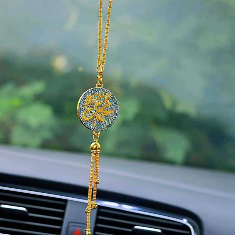 Double-Sided Rhinestone Car Rearview Mirror Hanging Ornament, Zinc Alloy, Arabian Style - Image 3