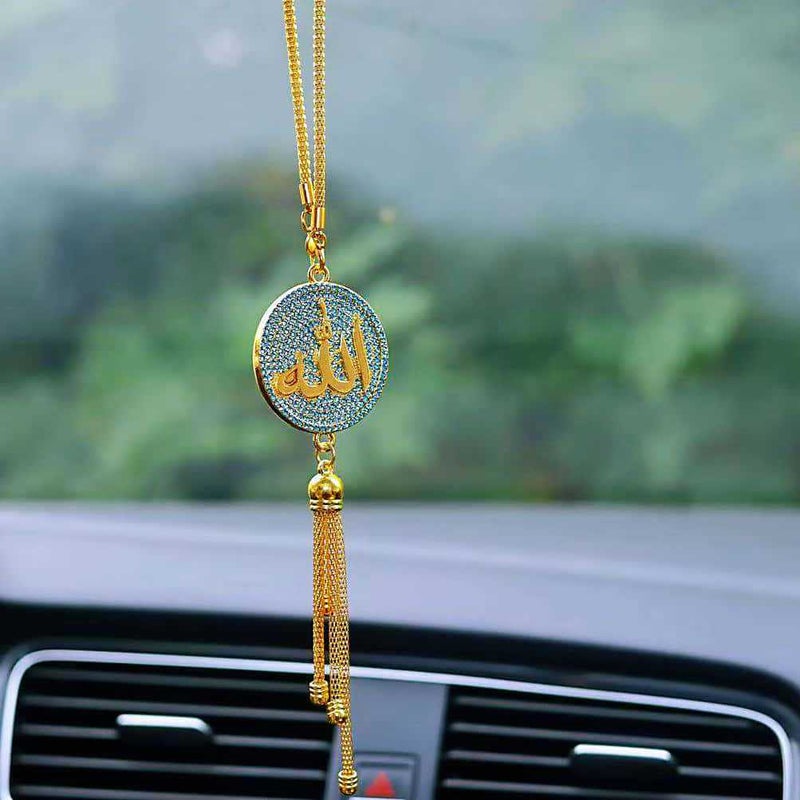Double-Sided Rhinestone Car Rearview Mirror Hanging Ornament, Zinc Alloy, Arabian Style - Image 1
