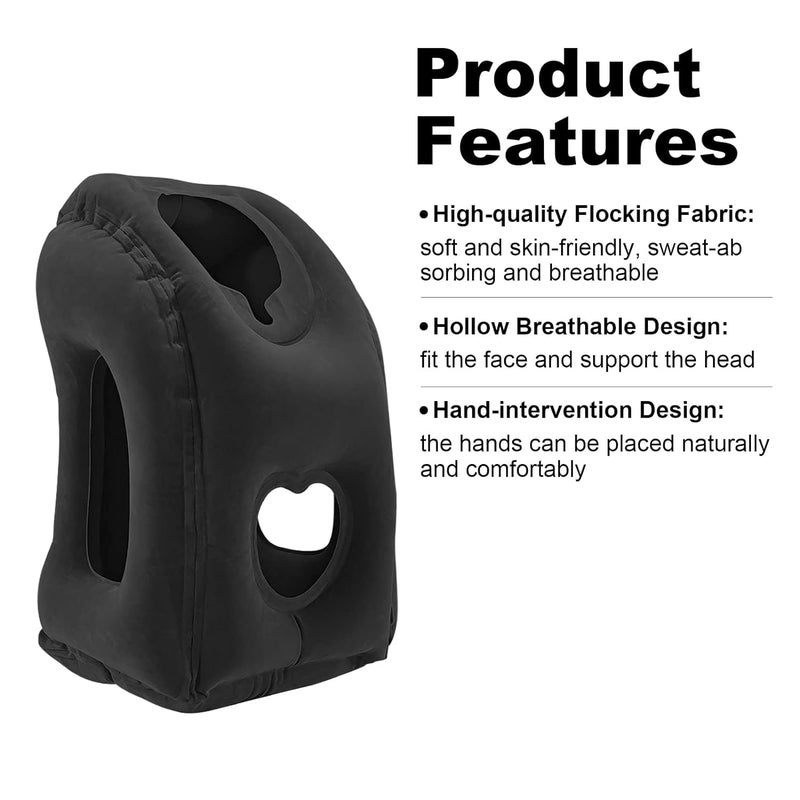 BLEQYS Inflatable Travel Pillow Airplane Neck Pillow with Neck and Head Support for Long Flight Sleeping Plane Pillow for Airplane Cars Multi - Image 5