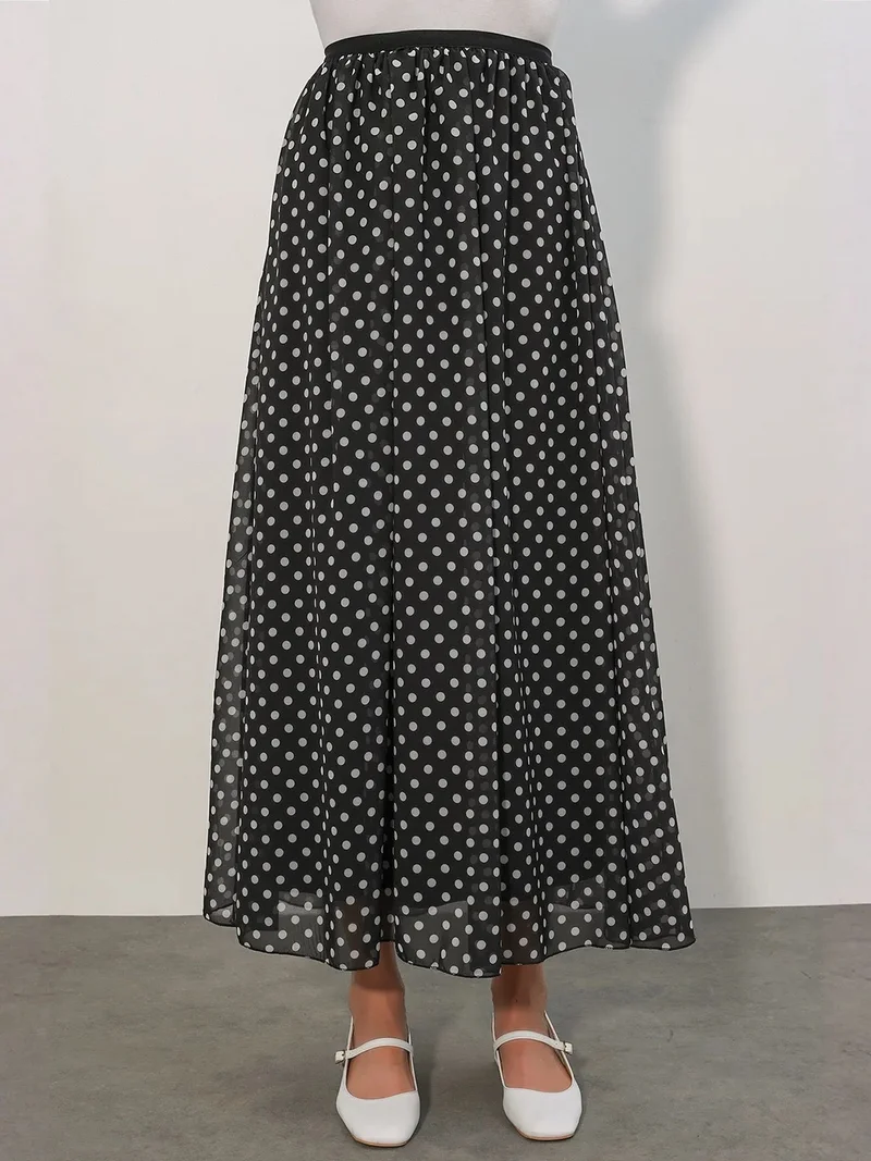 BDART High-Waist Polka Dot Maxi Skirt