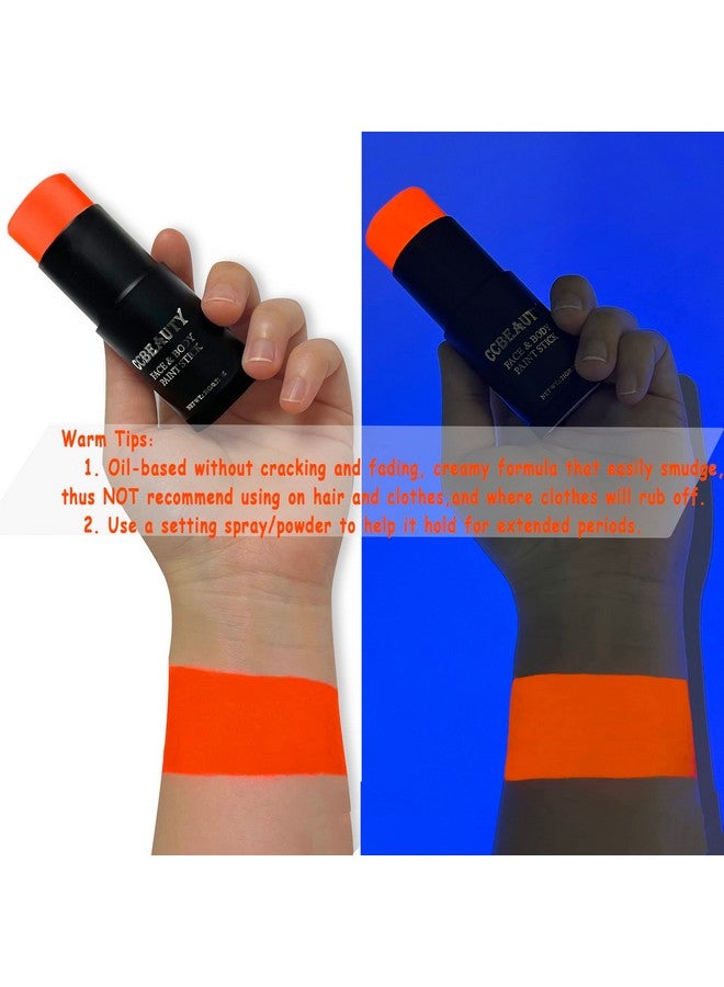 CCbeauty Neon Uv Orange Eye Black Face Body Paint Stick Oil Eyeblack Halloween Face Painting Kit Glow In The Black Lights Makeupcream Facepaints Hypoallergenic For Cosplay Costume Parites Supplies - Image 3