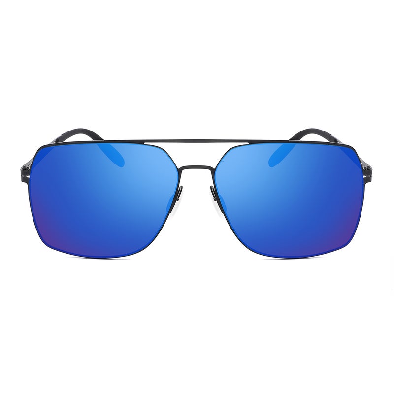 بوكيلار نظارات شمسية رجالية منتفخة من PUKCLAR، نظارات طيار، إطار من الفولاذ المقاوم للصدأ خفيف الوزن، نظارات شمسية رجعية مع حماية من الأشعة فوق البنفسجية UV400، مناسبة للقيادة، الصيد، والتخييم - Image 2