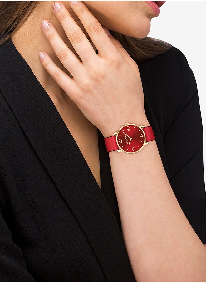 COACH Women's Analog Round Shape Leather Wrist Watch 14504249 - 36 Mm  - Image 4