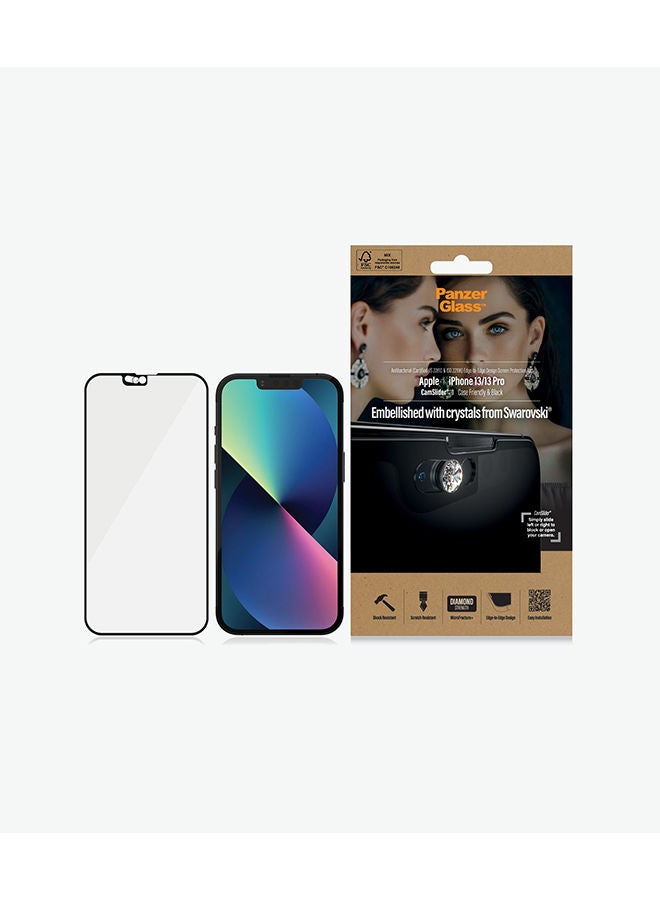 NIBEMINENT Swarovski Cam Slider Frame Screen Protector for iPhone 13/13 Pro Clear - Image 3