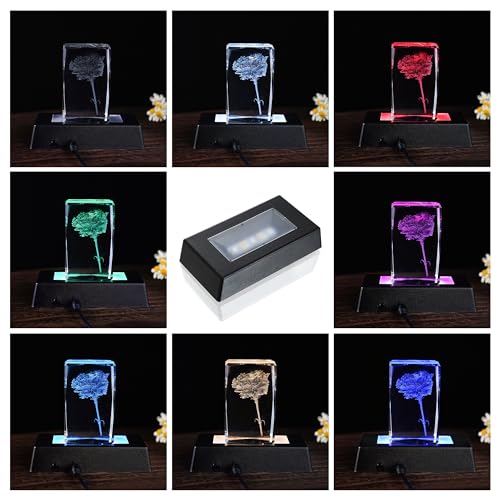 ZEERSHEE Multicolor LED Light Base Rectangle Color Changing Stand for 3D Crystal Glass Artwork Plate Flat - Image 5