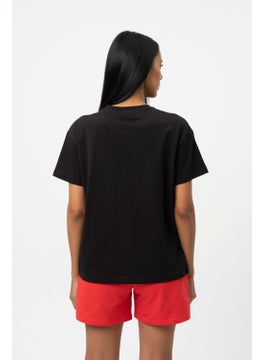 No Fear Black Printed Crew Neck Short Sleeve Women's T-shirt W50063  - Image 3