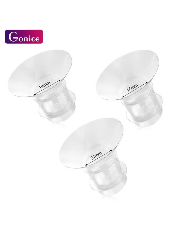 Gonice 3PCS Breast Milk Pump Inserts Breast Converter Practical Breast Pump Replacement 17mm 19mm 21mm - Image 1