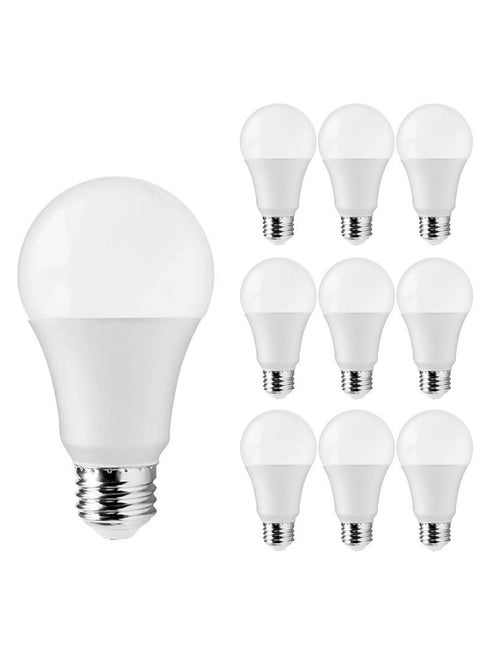 9W 12W 18W LED Light Bulb,Pack of 10,Non-Dimmable,E27 Base,6500K Daylight,Cool White