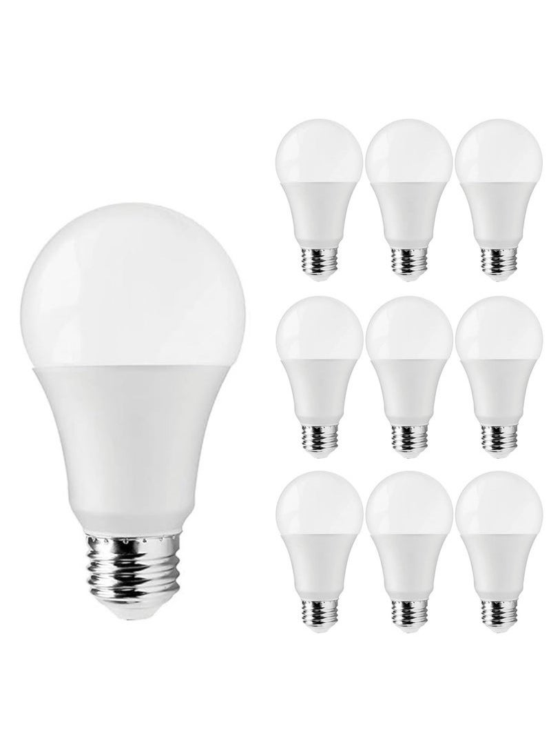 Generic 9W 12W 18W LED Light Bulb,Pack of 10,Non-Dimmable,E27 Base,6500K Daylight,Cool White  - Image 1