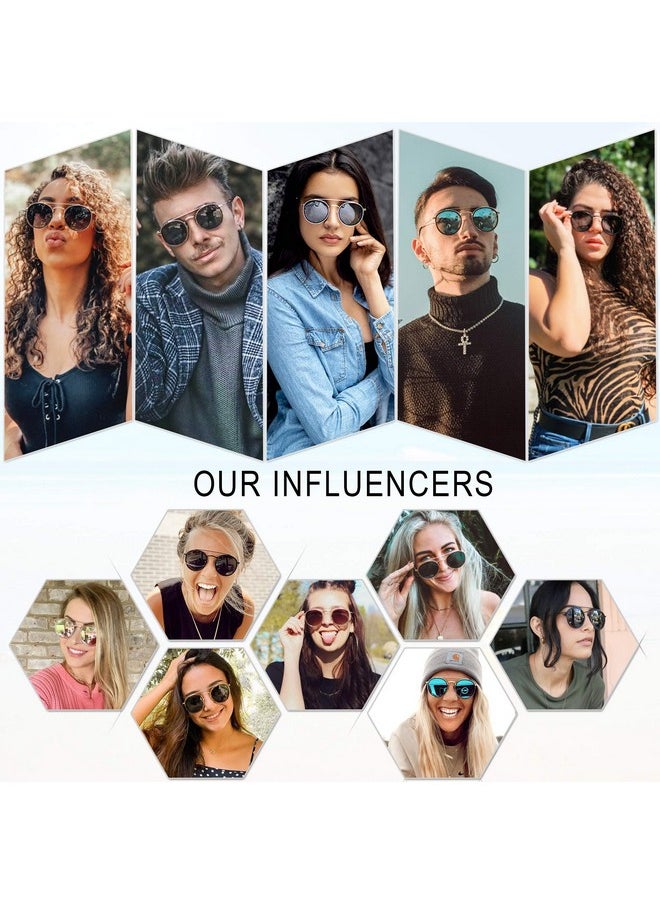 Sojos Retro Round Double Bridge Polarized Sunglasses For Women Men Vintage Circle Uv400 Sunnies Sj1104 Brown Tortoise Green  - Image 4