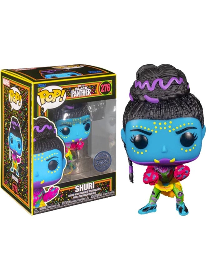 Funko Pop! Marvel Black Light Vinyl Figure Collection MCU Glow Toy (Shuri) - Image 1