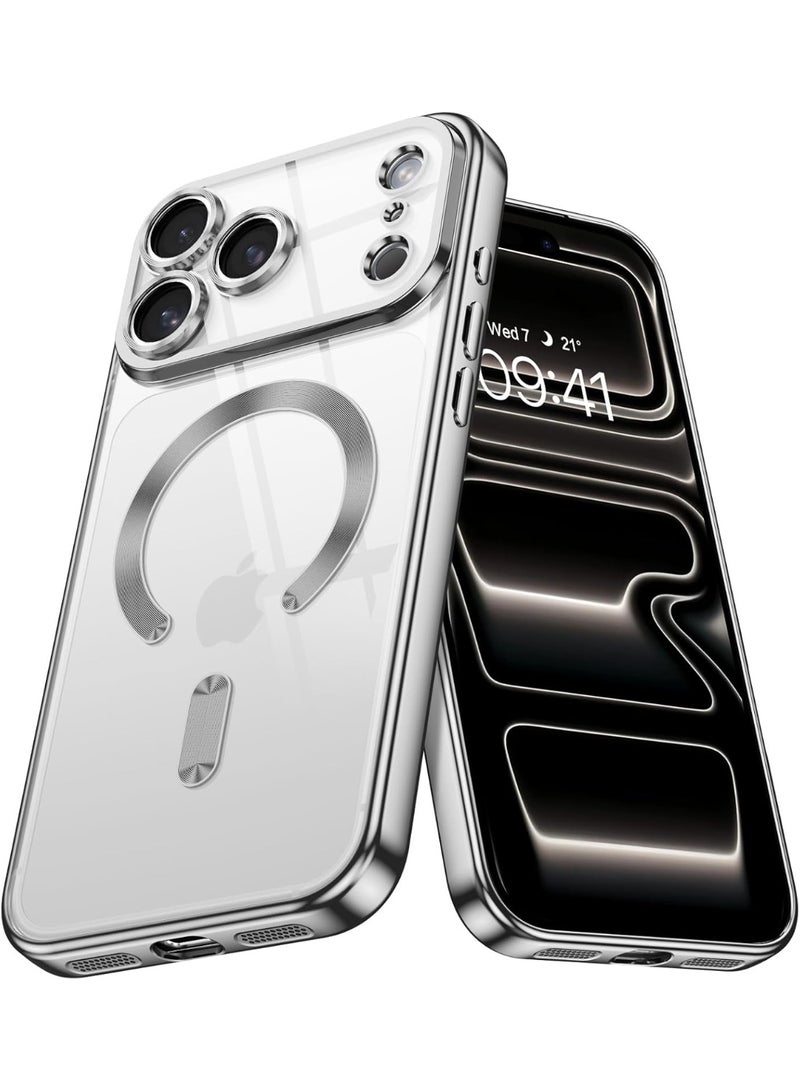 Magnetic for iPhone 17 Pro Case with Mag Safe Full Camera Lens Protector Plating Soft Clear Phone Case for iPhone 17 Pro - Image 1