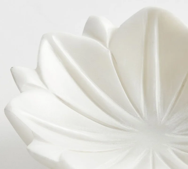 كويزيرا وعاء لوتس رخامي مصنوع يدويًا - 9 بوصة