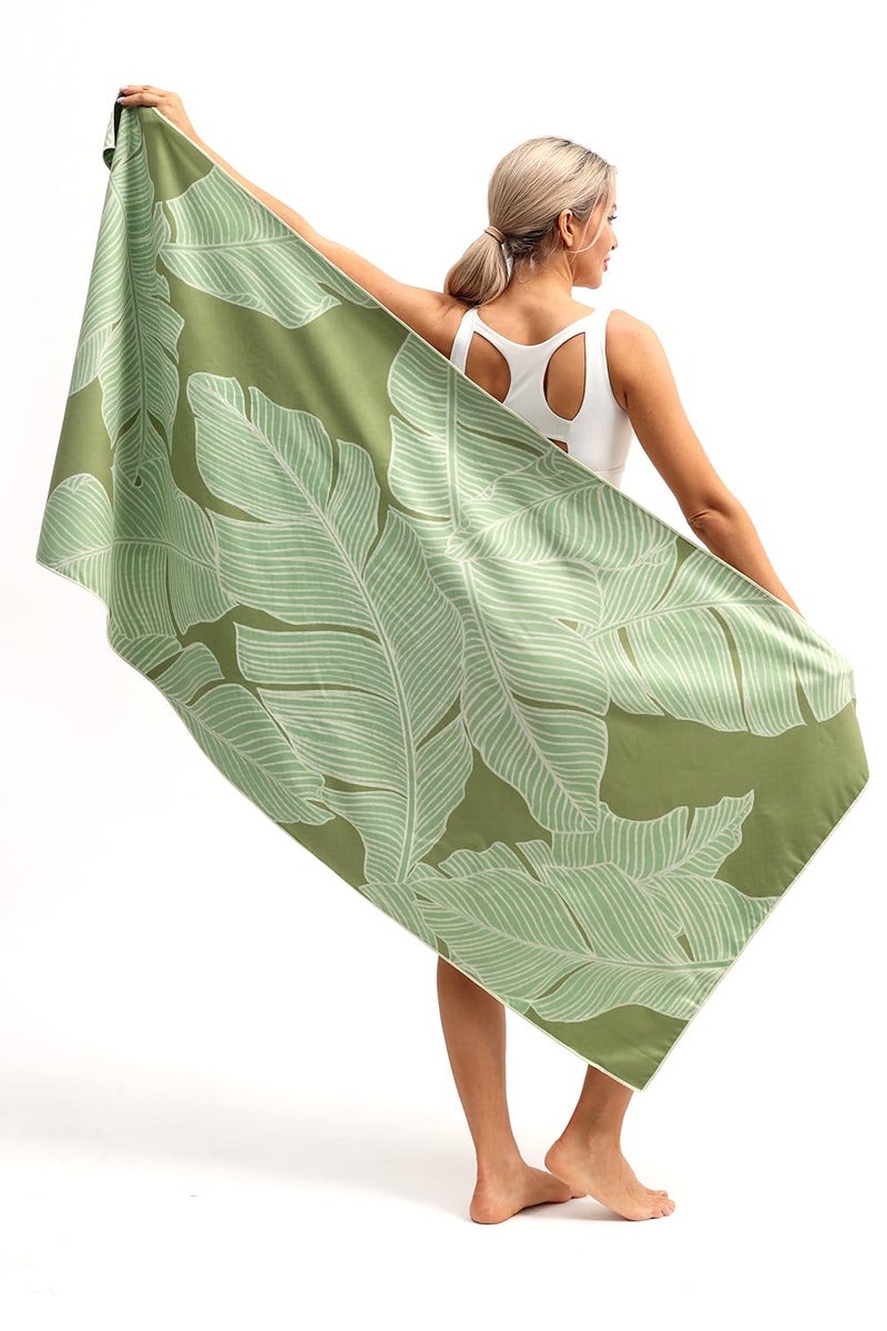Eunzel 2 Pack Microfiber Beach Towel, Quick Dry Travel Towel Large Sand Free Towel for Beach, Camping, Swim Pool, Gym, Sports& Yoga 71"x32", Palm - Image 5