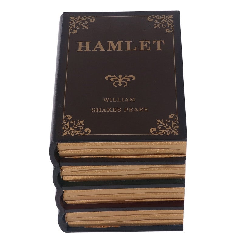 Small Book Trinket Box - Textured Faux Leather Cover 3 Gold Trimmed Pages Durable High Density Board Decorative Book Box for Home Office Cafe Desktop Storage - Image 2