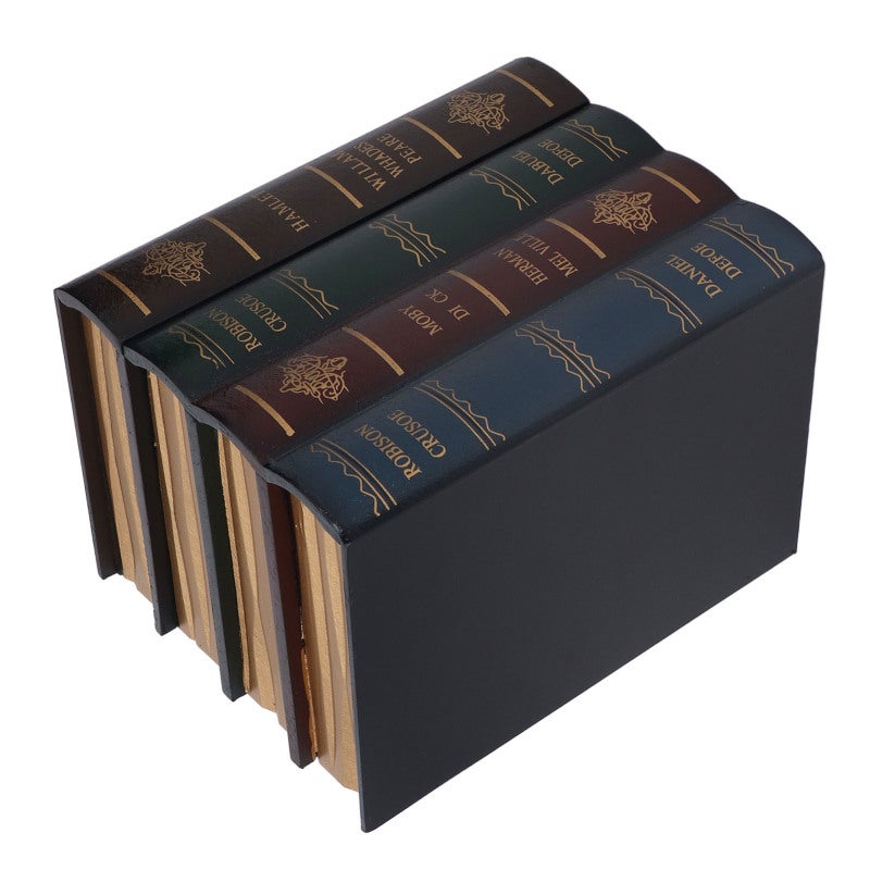 Small Book Trinket Box - Textured Faux Leather Cover 3 Gold Trimmed Pages Durable High Density Board Decorative Book Box for Home Office Cafe Desktop Storage - Image 3