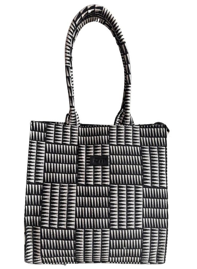 OWT Handbag For Women Box14 inch Laptop Bag Tote Printed Handicraft Fabric Cotton Jacquard Box Office Bag Hand Messenger Bag V2-3 - Image 1