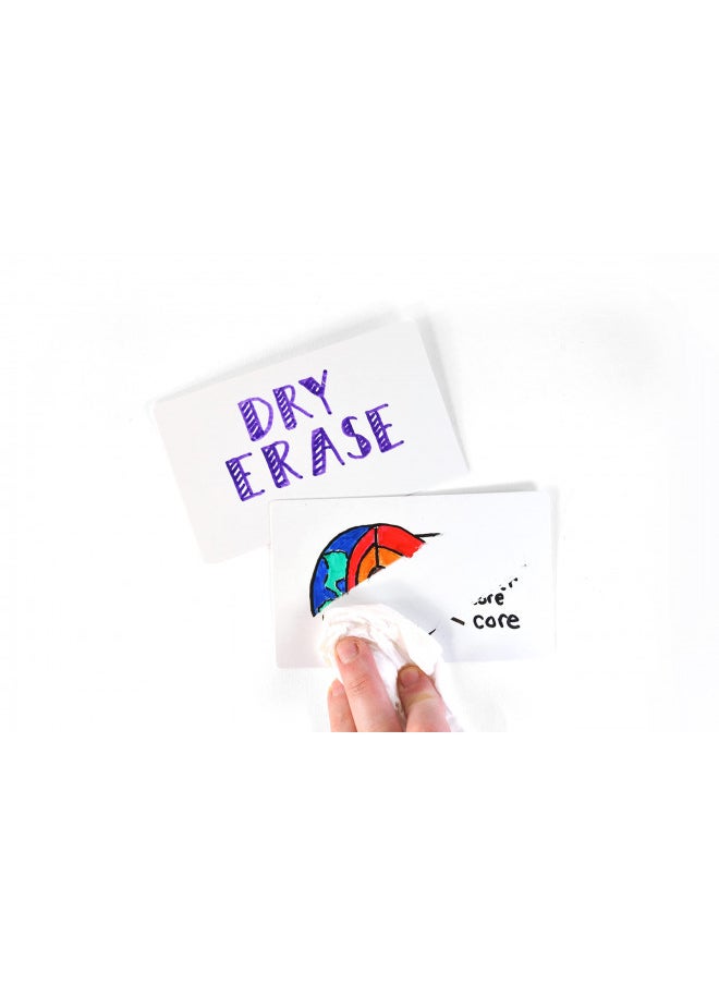 Apostrophe Games - Apostrophe Games Dry Erase Index Cards 45pcs Laminated Cards Blank w/Tuck Box Reusable Dry Erase Note Cards for School, Work, Housework, to Do Lists Practical Index Card Sheets 3 x 5-inch - Image 1