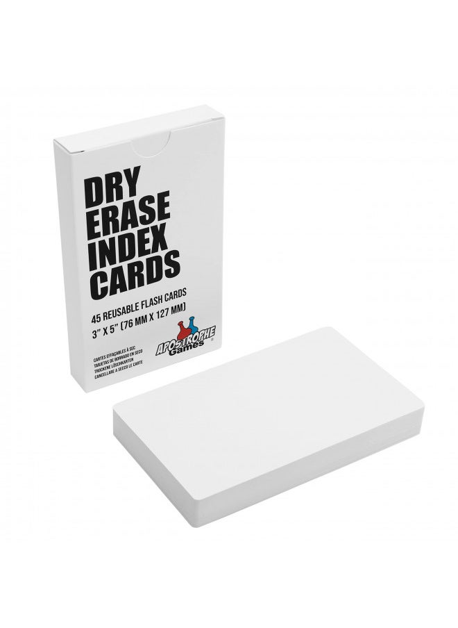 Apostrophe Games - Apostrophe Games Dry Erase Index Cards 45pcs Laminated Cards Blank w/Tuck Box Reusable Dry Erase Note Cards for School, Work, Housework, to Do Lists Practical Index Card Sheets 3 x 5-inch - Image 1